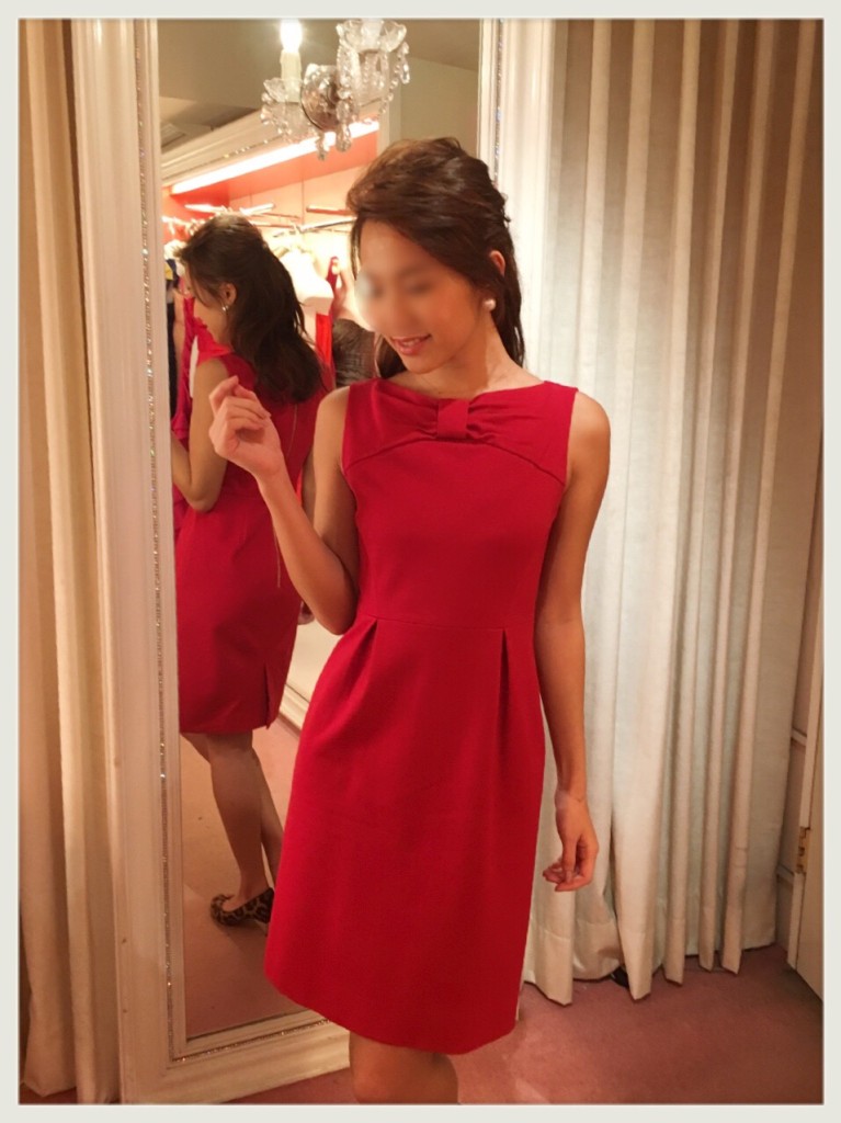 Kate spadeの赤リボンワンピ ｜ 東京・港区エリアのレンタルドレス 
