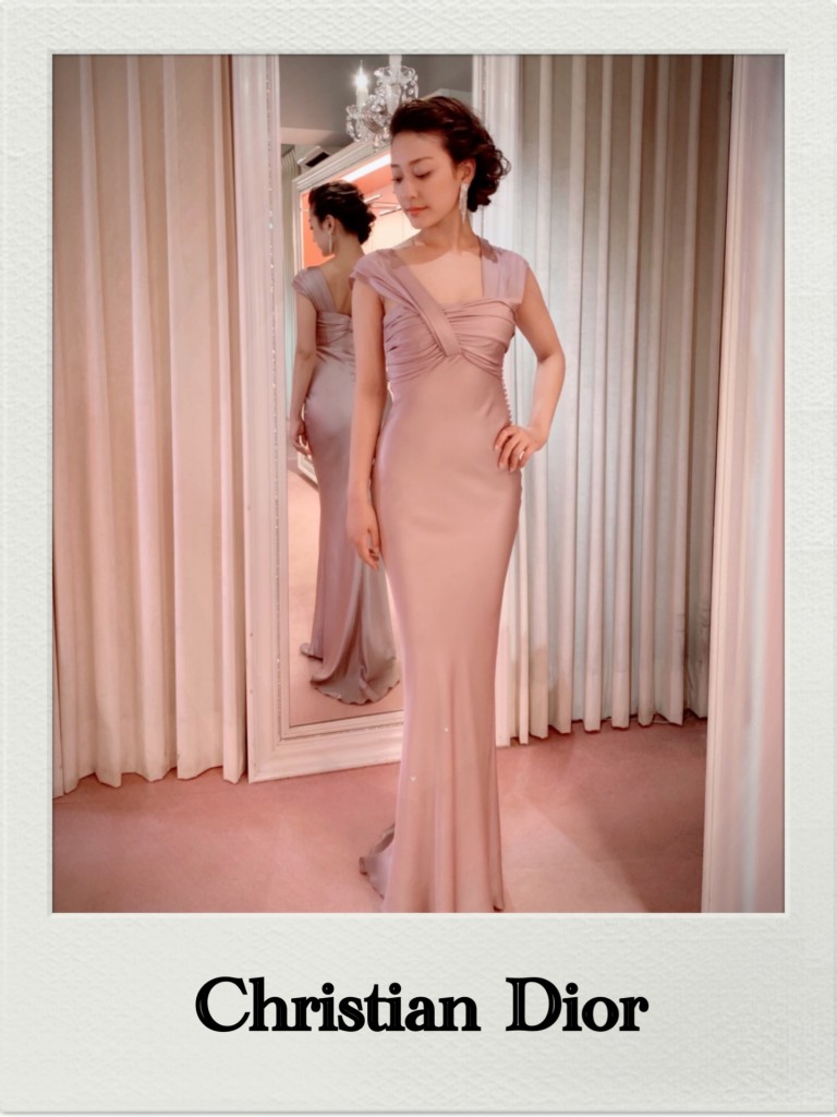 Christian Diorのピンクゴールドロングドレス ｜ 東京・港区エリアの 